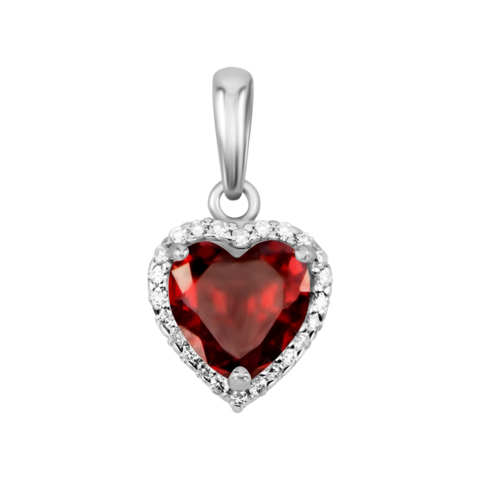 Срібна підвіска Серце з фіанітами. Артикул UG539120kr
