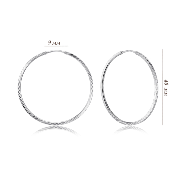 Срібні сережки-конго c20810/4