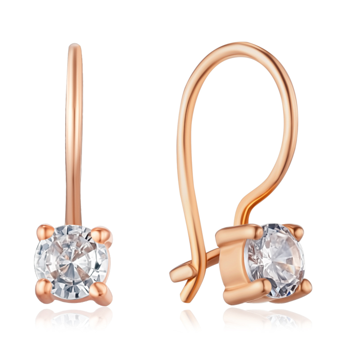 Золоті сережки з фіанітом. Артикул 21641/4