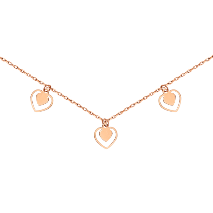 Золоте кольє Серця. Артикул UG54/21/234