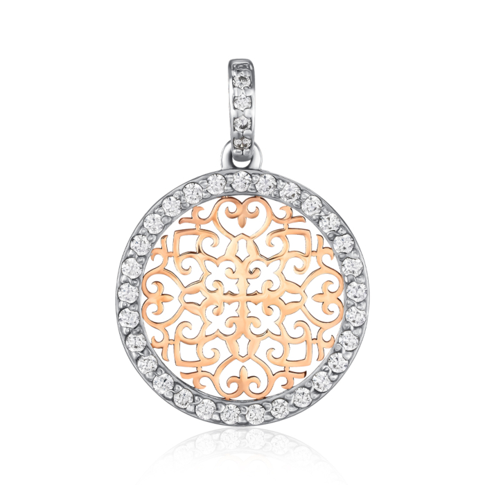 Золота підвіска з фіанітами. Артикул 30513-4/01/1/43