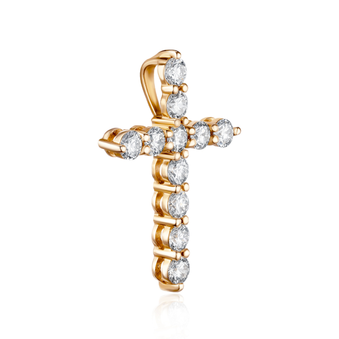 Золотий хрестик з діамантами. Артикул 809004/01/0/8581