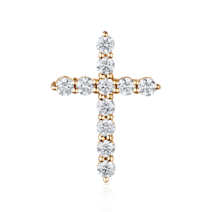 Золотий хрестик з діамантами. Артикул 809004/01/0/8581