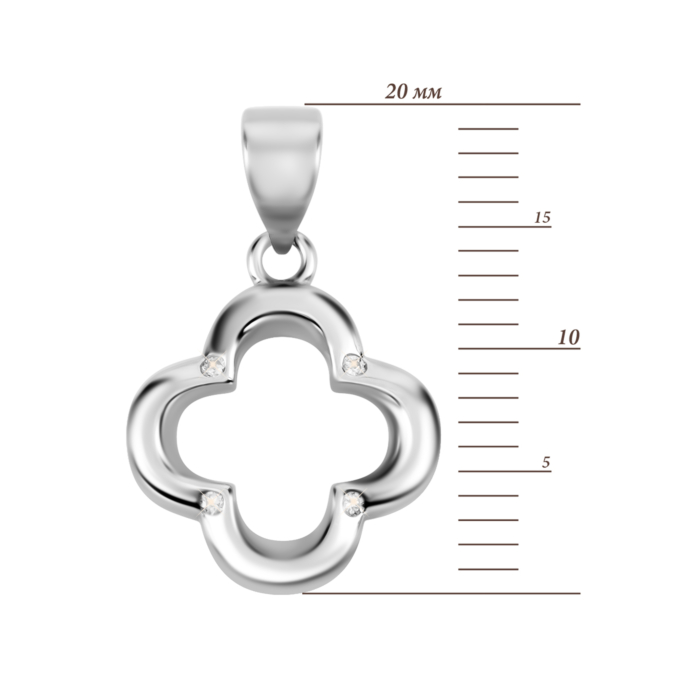 Срібна підвіска з фіанітами. Артикул UG5PE40280