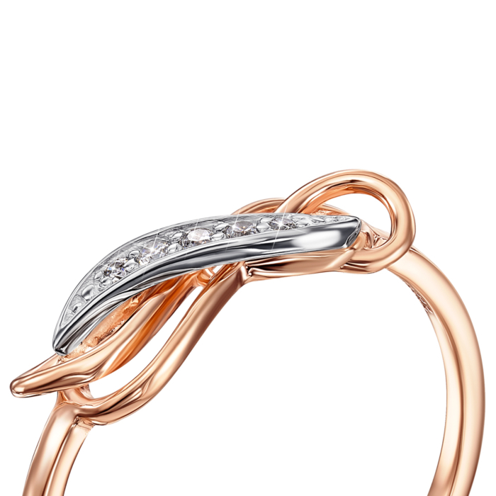 Золотое кольцо «Бесконечность» с фианитами. Артикул 12804/01/1/36 (12804 с)