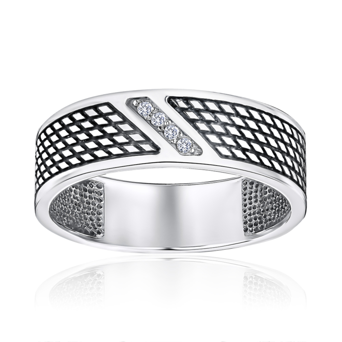 Серебряная печатка с фианитами 00904/12/5/13