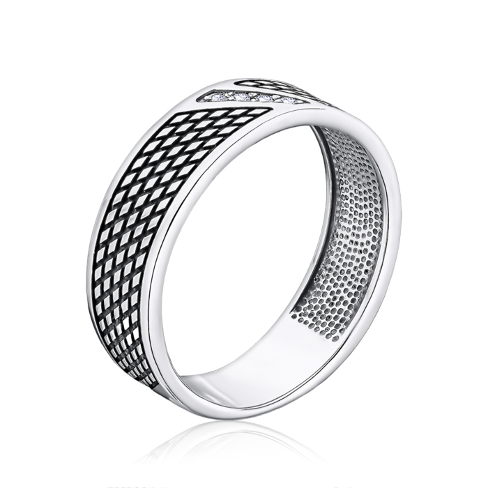 Серебряная печатка с фианитами 00904/12/5/13