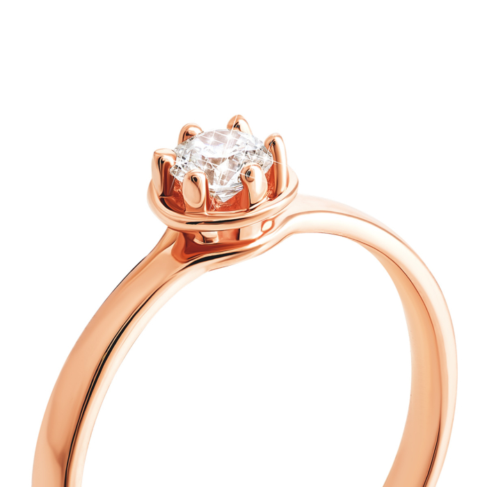 Золота каблучка з фіанітом S Zirconia. Артикул UG5КД4095Sw