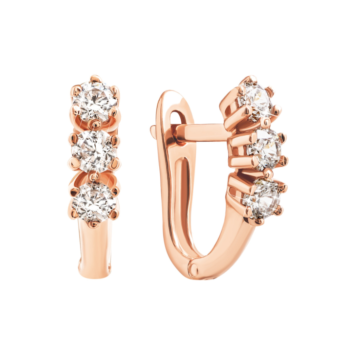 Золоті сережки з фіанітами S Zirconia. Артикул UG5С4102 Sw