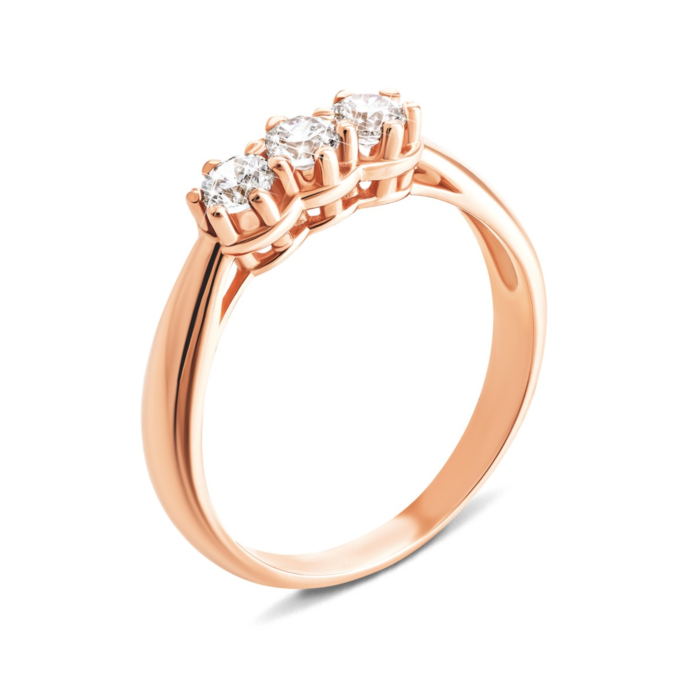 Золотое кольцо с фианитами S Zirconia. Артикул UG5КД4102 Sw