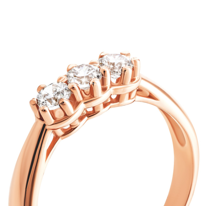 Золотое кольцо с фианитами S Zirconia. Артикул UG5КД4102 Sw