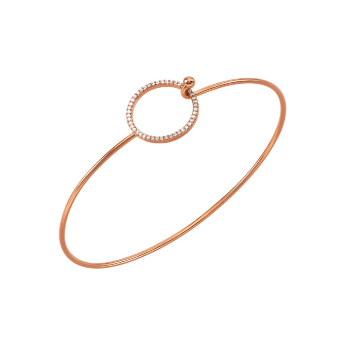 Золотой жесткий браслет с фианитами. Артикул UG5410947610101