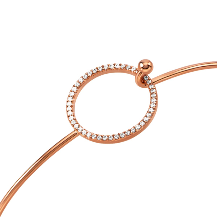 Золотий жорсткий браслет з фіанітами. Артикул UG5410947610101