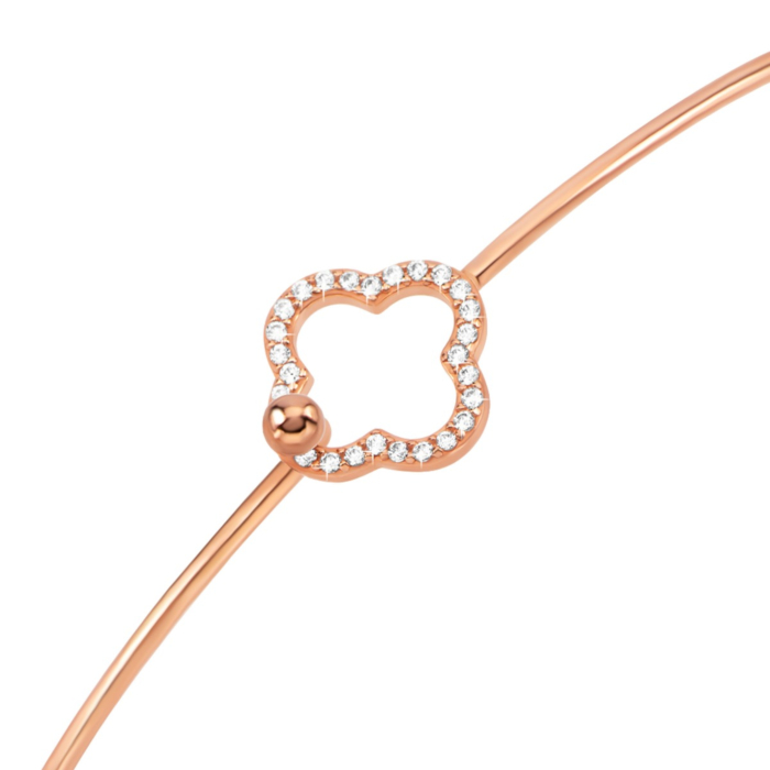 Золотий жорсткий браслет з фіанітами. Артикул UG5410947810101