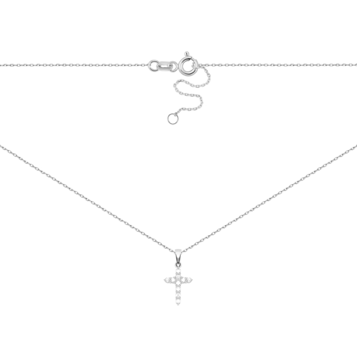 Золоте кольє Хрестик з діамантами. Артикул UG54111012002 D