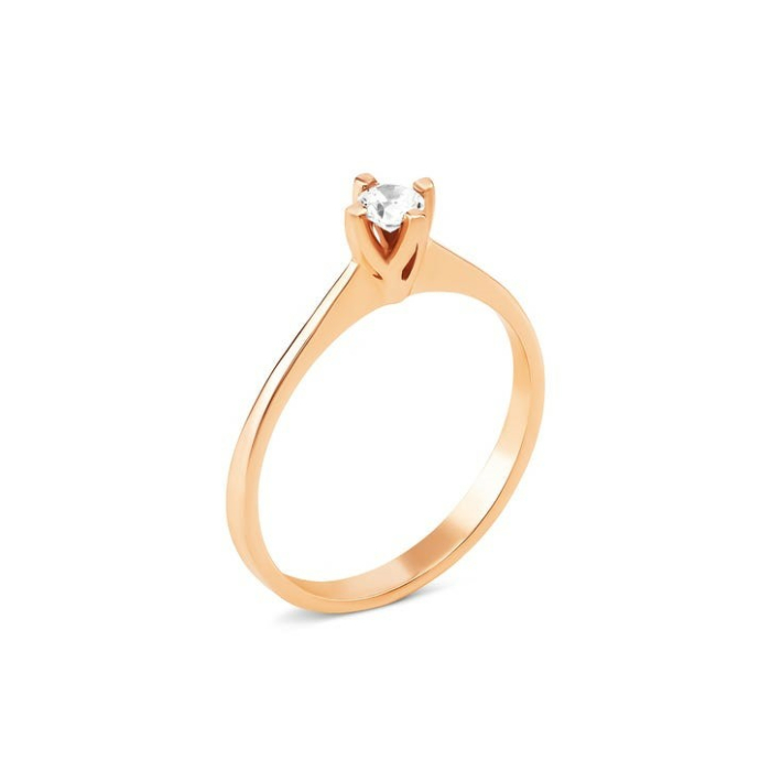 Золота каблучка з фіанітом S. Артикул UG5КД4112 Sw