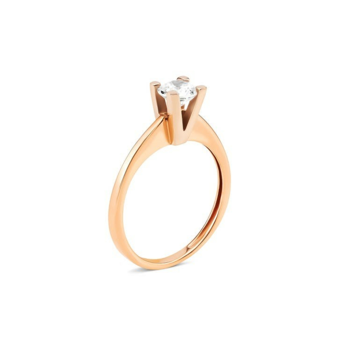 Золотое кольцо с фианитом S. Артикул UG5КД4116 Sw