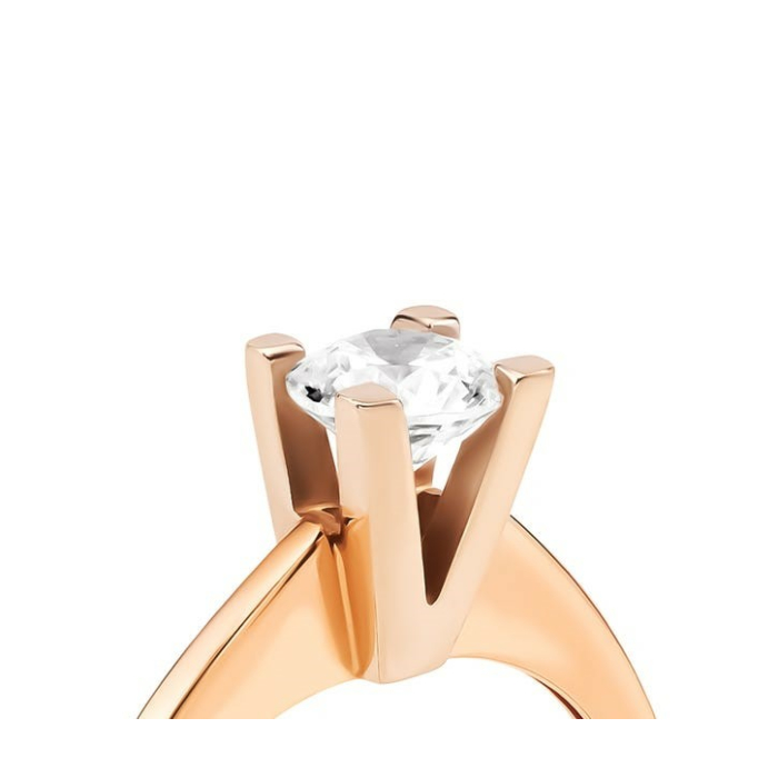 Золотое кольцо с фианитом S. Артикул UG5КД4116 Sw