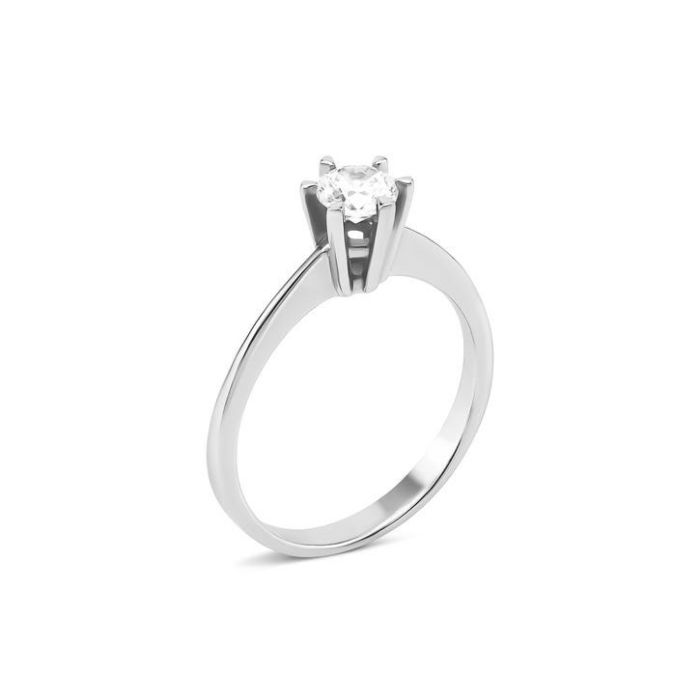 Золотое кольцо с фианитом S. Артикул UG5КД4149/1 Sw