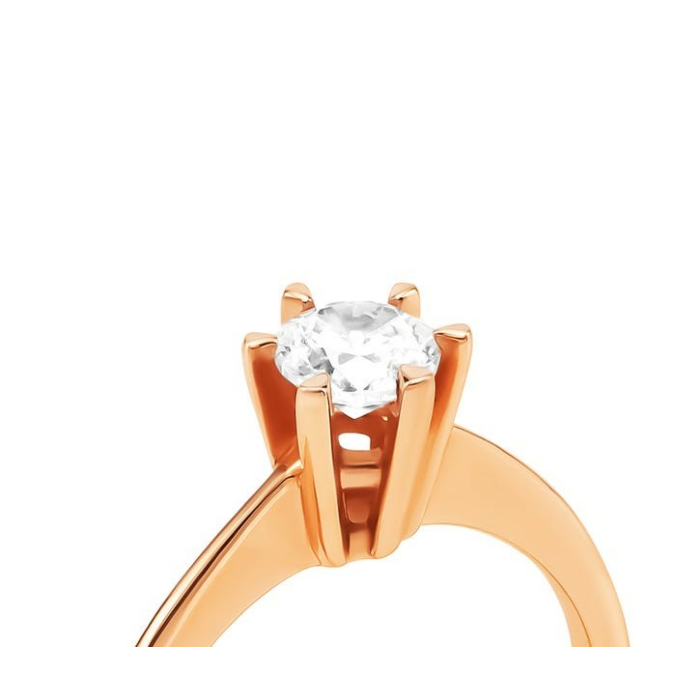 Золотое кольцо с фианитом S. Артикул UG5КД4149 Sw