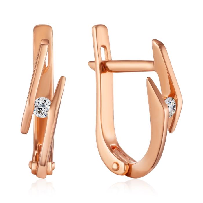 Золотые серьги с бриллиантами. Артикул 50714/01/0/8581