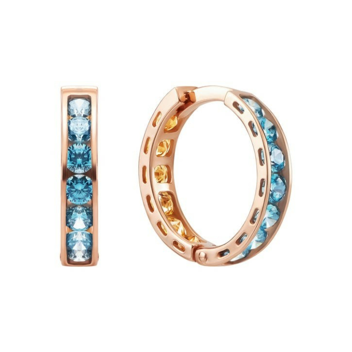 Золотые серьги-конго с фианитами S. Артикул UG5С4174 Royal Ukraine