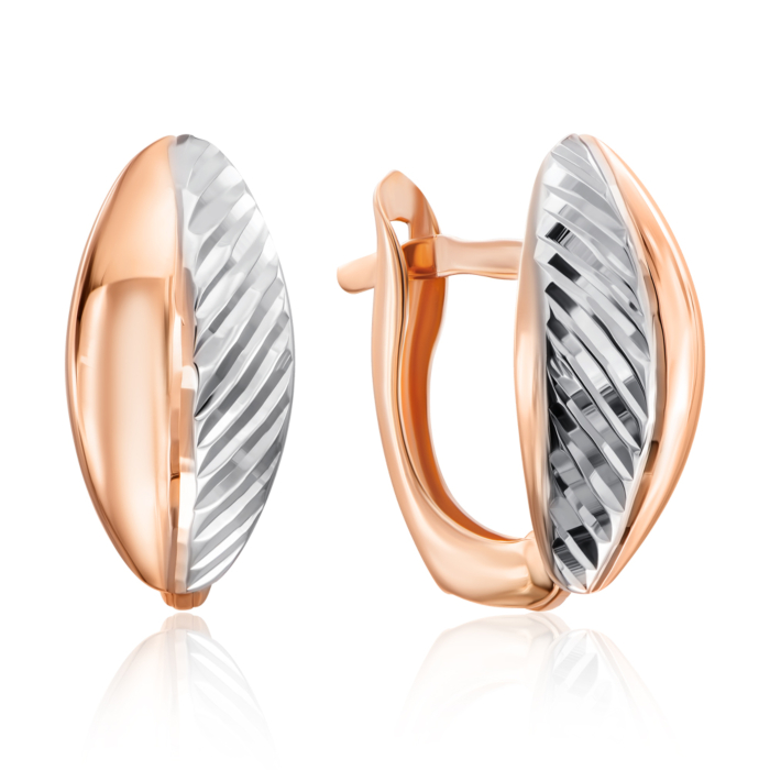 Золотые серьги с аллмазной гранью. Артикул 02914-4/01/3