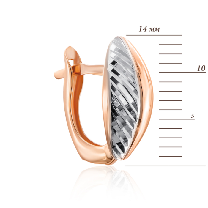 Золотые серьги с аллмазной гранью. Артикул 02914-4/01/3