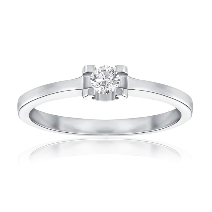 Золотое кольцо с бриллиантом. Артикул 800024/02/1/9218