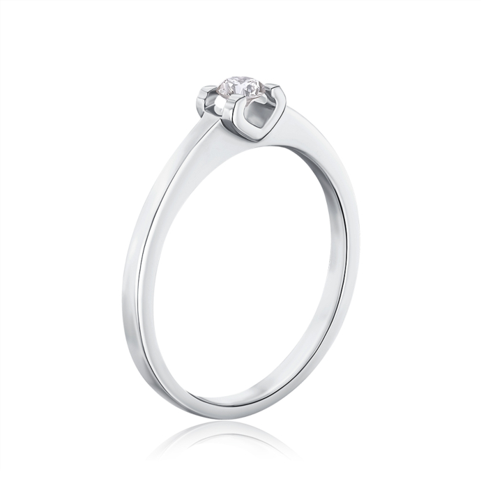 Золотое кольцо с бриллиантом. Артикул 800024/02/1/9218