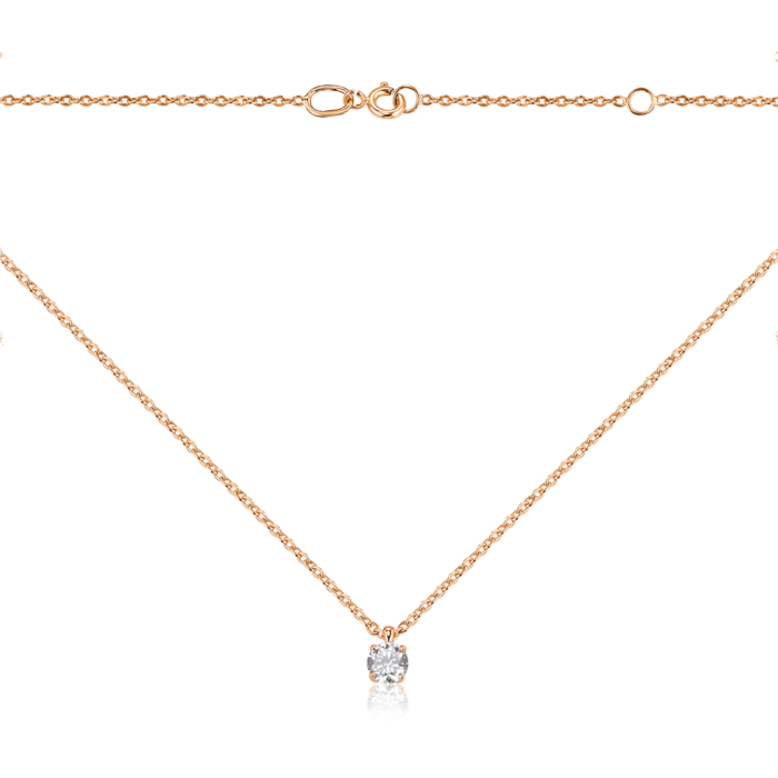 Золотое колье с фианитом Tesori 31822/66024/01/0/4024