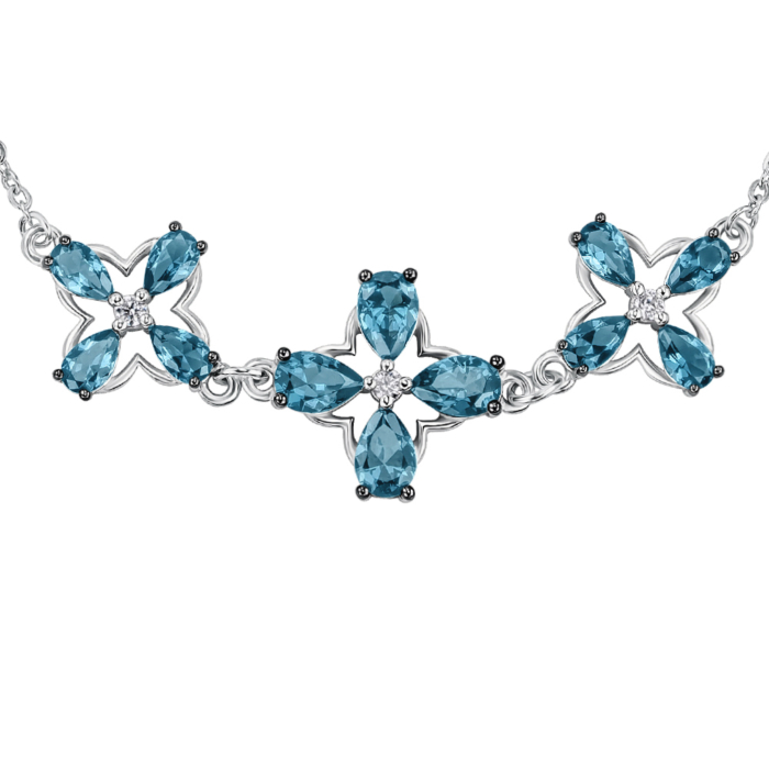 Срібний браслет з штучними топазами та фіанітами 90126/66024/12/1/21444