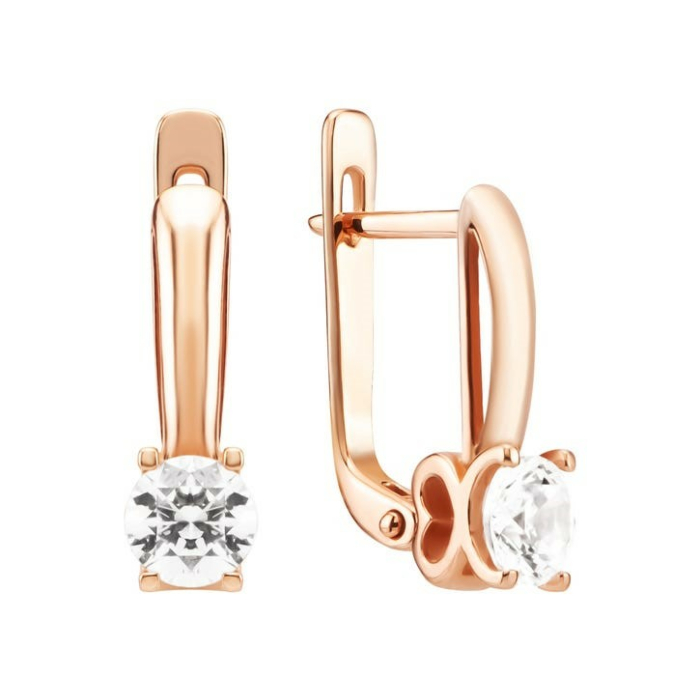 Золоті сережки з фіанітами S. Артикул UG5С4210 Royal ч