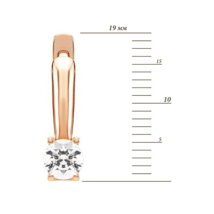 Золоті сережки з фіанітами S. Артикул UG5С4210 Royal ч