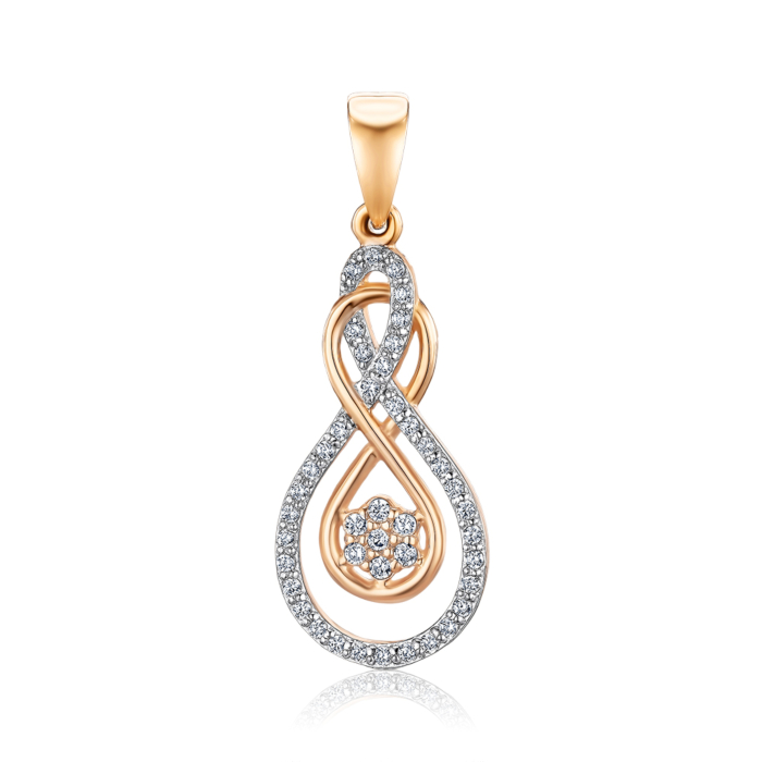 Золота підвіска з фіанітами 31224