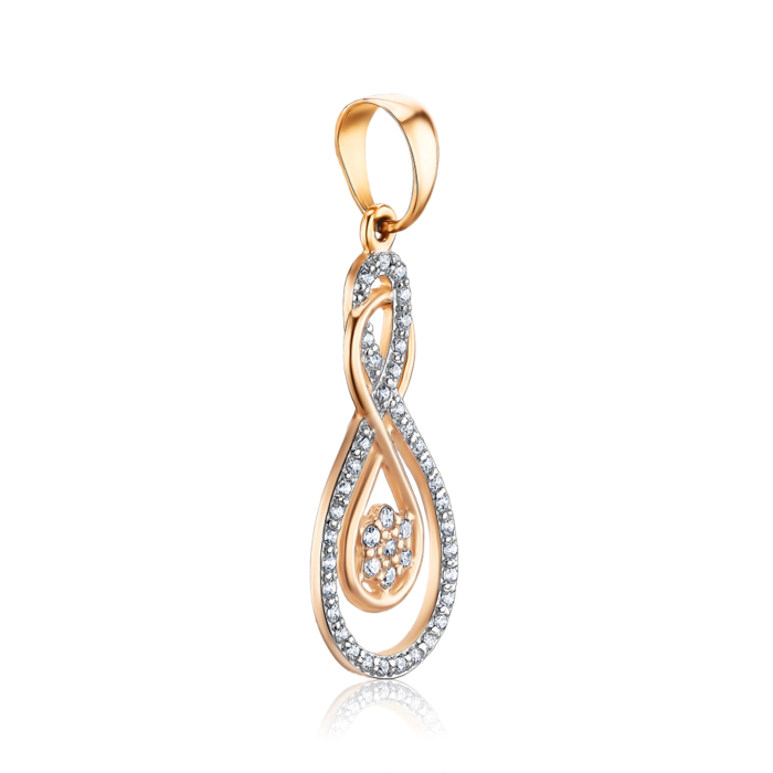 Золота підвіска з фіанітами 31224