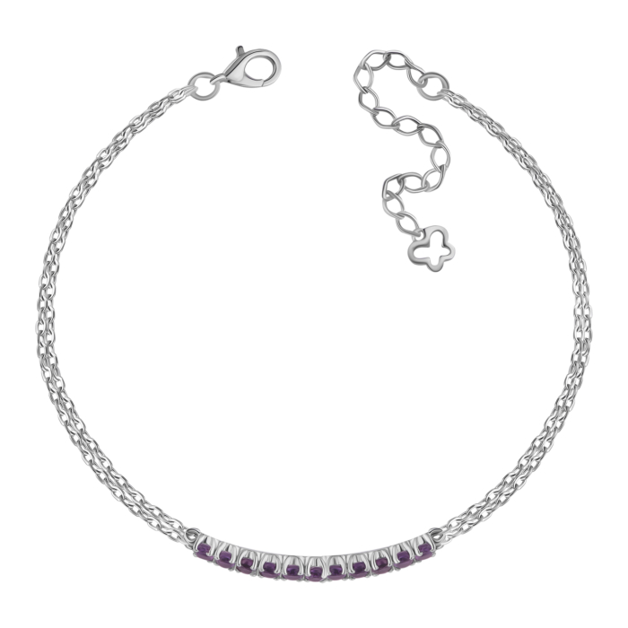 Серебряный браслет с аметистом. Артикул UG54223р-AMET
