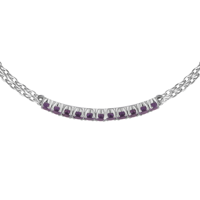 Серебряный браслет с аметистом. Артикул UG54223р-AMET