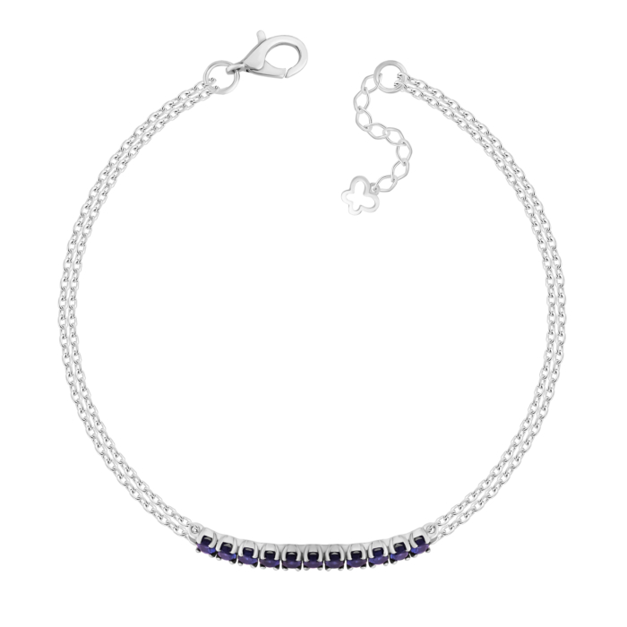 Срібний браслет з гідротермальним сапфіром. Артикул UG54223р-HSPH