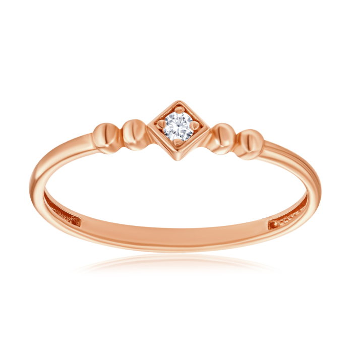 Золотое кольцо с фианитом. Артикул 18324/01/0/17