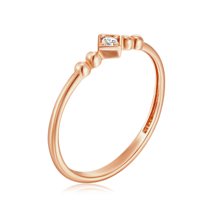 Золотое кольцо с фианитом. Артикул 18324/01/0/17