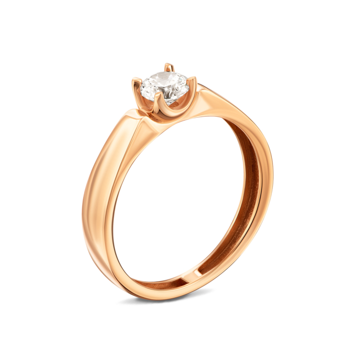 Золотое кольцо с фианитом. Артикул UG5КД4296Royal