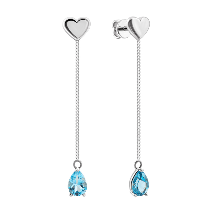 Золотые серьги-подвески с топазом. Артикул UG5С4297/1Gтоп