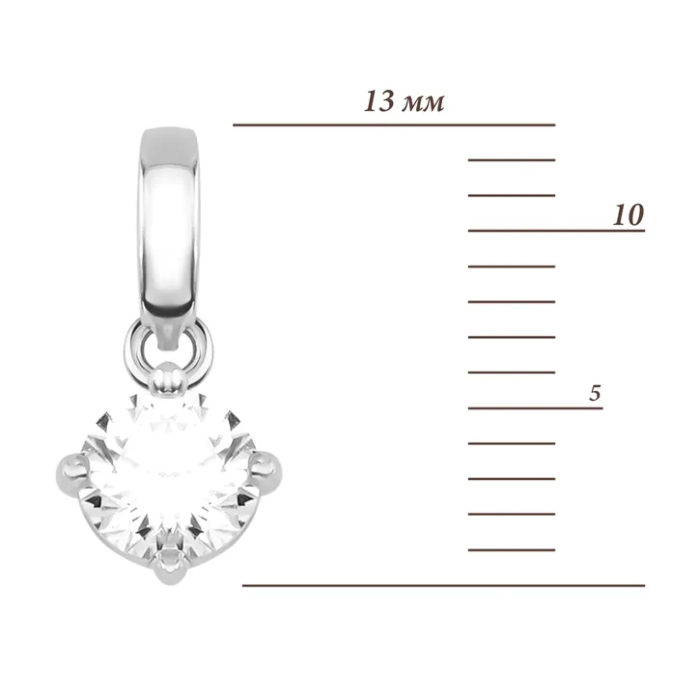 Золота підвіска з фіанітом S. Артикул UG5П4298/1 Royal