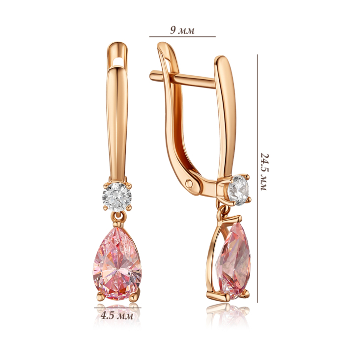 Золоті сережки з фіанітами Tesori 22044/01/0/4604