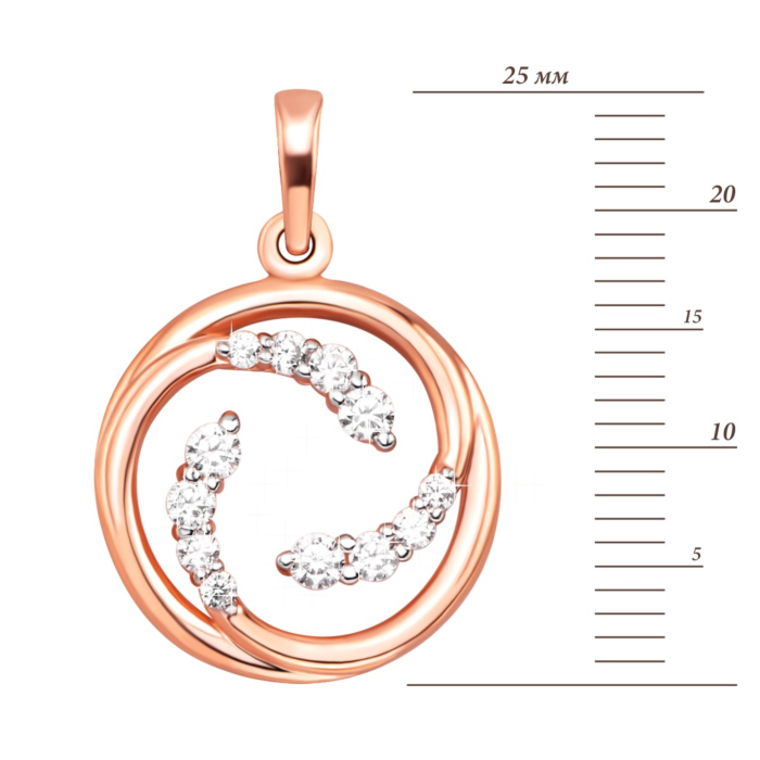 Золота підвіска з фіанітами. Артикул UG5440600