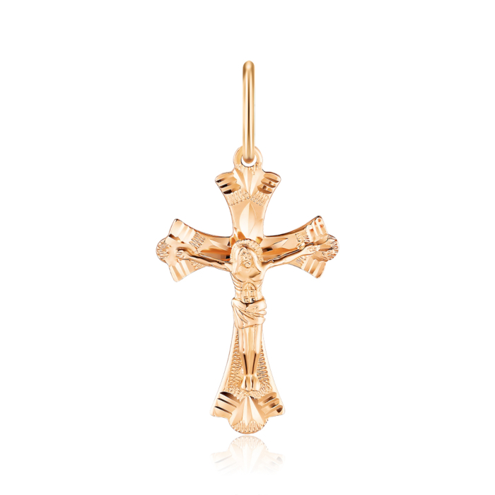 Золотий хрестик з алмазною гранню. Артикул 30344-2/01/2 (30344/е)