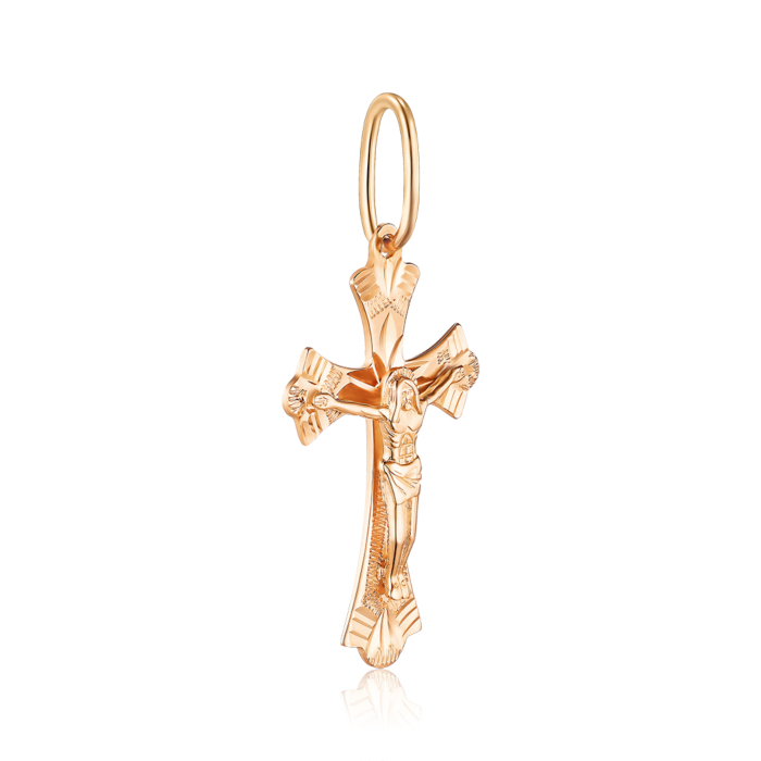 Золотий хрестик з алмазною гранню. Артикул 30344-2/01/2 (30344/е)