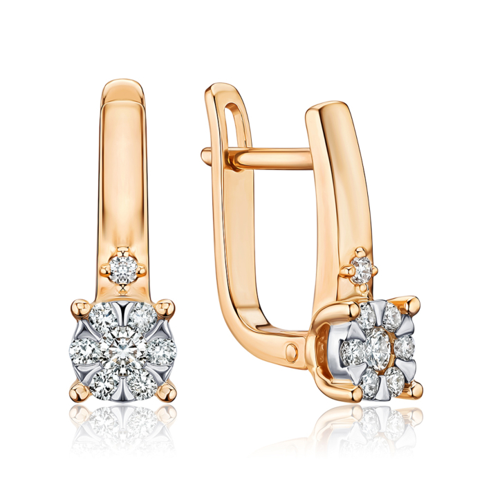 Золотые серьги с бриллиантами. Артикул 520154/14/1/8578