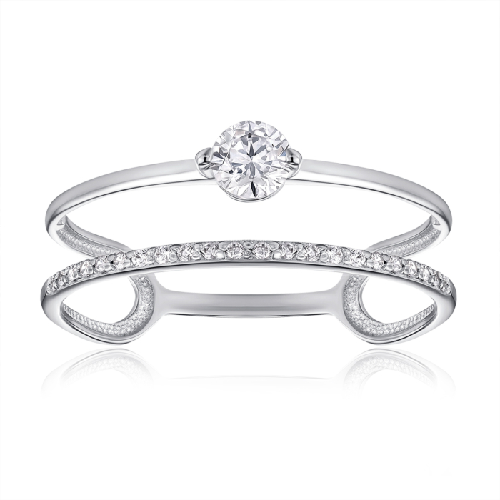 Золотое кольцо с фианитами Tesori. Артикул УЗ45231/02/1/1185